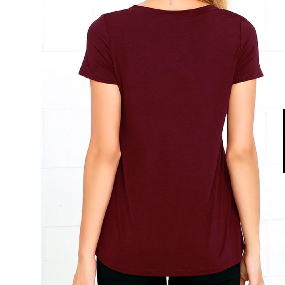 Lulu’s | Enjoy The Ride Wine Red Lace-Up Top - Picture 4 of 8